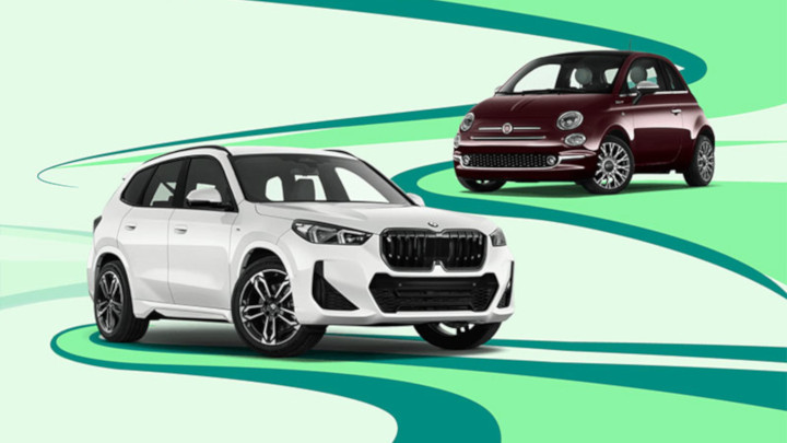 Due macchine di punta del mese: BMW iX1 e Fiat 500