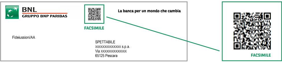 QR Code su carta intestata BNL