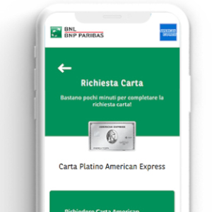 Smartphone aperto sulla pagina di scelta carta